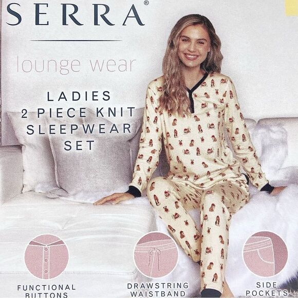 🐶 SERRA 🐶 LADIES 2 PIECE KNIT
SLEEP WEAR SET PJ lounge wear pajamas size M #1 - Picture 8 of 9